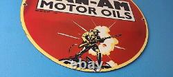 Vintage Pan-am Sign American Soldiers USA Army Gasoline Service Porcelain Sign