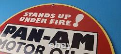 Vintage Pan-am Sign American Soldiers USA Army Gasoline Service Porcelain Sign