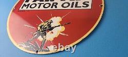 Vintage Pan-am Sign American Soldiers USA Army Gasoline Service Porcelain Sign