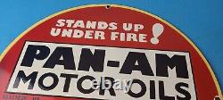 Vintage Pan-am Sign American Soldiers USA Army Gasoline Service Porcelain Sign