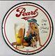 Vintage Pearl Lager Beer Porcelain Pinup Girl Gas Oil Brewery Drink Garage Sign