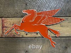 Vintage Pegasus Porcelain Sign Figural Mobil Gas Station Motor Oil Pegasus Lube