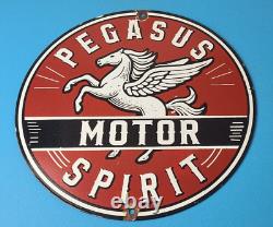 Vintage Pegasus Sign Gas Motor Spirit Pump Service Porcelain Sign