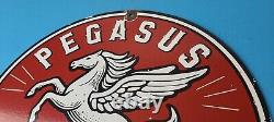 Vintage Pegasus Sign Gas Motor Spirit Pump Service Porcelain Sign
