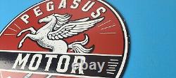 Vintage Pegasus Sign Gas Motor Spirit Pump Service Porcelain Sign
