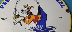 Vintage Penn Fishing Reels Goofy Porcelain Tackle Rods Saltwater Gas Pump Sign