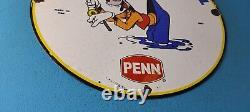 Vintage Penn Fishing Reels Goofy Porcelain Tackle Rods Saltwater Gas Pump Sign