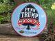 Vintage Penn Trump Motor Oil Porcelain Enamel Gas Pump Sign Pure Penn 12