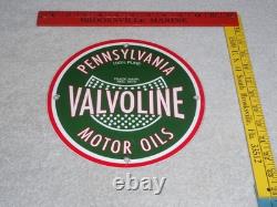 Vintage Pennsylvania 100% Pure Since 1873 Valvoline Oil Porcelain Metal Gas Sign