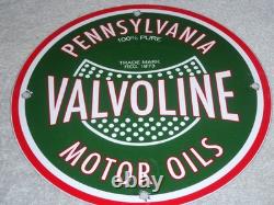Vintage Pennsylvania 100% Pure Since 1873 Valvoline Oil Porcelain Metal Gas Sign