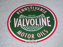 Vintage Pennsylvania 100% Pure Since 1873 Valvoline Oil Porcelain Metal Gas Sign
