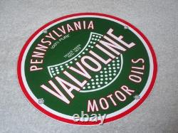 Vintage Pennsylvania 100% Pure Since 1873 Valvoline Oil Porcelain Metal Gas Sign