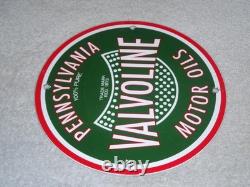 Vintage Pennsylvania 100% Pure Since 1873 Valvoline Oil Porcelain Metal Gas Sign
