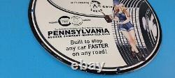 Vintage Pennsylvania Gasoline Porcelain Tread Grip Gas Service Station Pump Sign