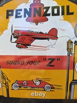 Vintage Pennzoil Gasoline Porcelain Sign Sound Your Z 10 Inch