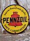 Vintage Pennzoil Porcelain Sign Lubrication Service Station Oil Garage Gasoline