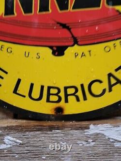 Vintage Pennzoil Porcelain Sign Lubrication Service Station Oil Garage Gasoline
