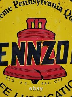 Vintage Pennzoil Porcelain Sign Lubrication Service Station Oil Garage Gasoline