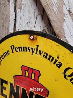 Vintage Pennzoil Porcelain Sign Lubrication Service Station Oil Garage Gasoline