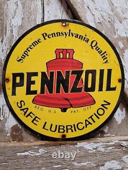 Vintage Pennzoil Porcelain Sign Lubrication Service Station Oil Garage Gasoline