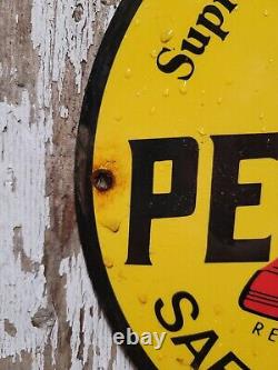 Vintage Pennzoil Porcelain Sign Lubrication Service Station Oil Garage Gasoline