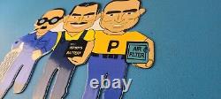 Vintage Pep Boys Motor Oil Sign Gasoline Service Station Pump Porcelain Sign