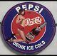 Vintage Pepsi Cola Drink Pinup Girl Porcelain Gas Oil Soda Beverage Station Sign