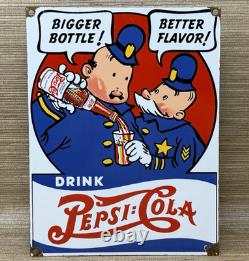 Vintage Pepsi Cola Porcelain Sign Gas Station Bottle Coke Coca Dew A & W Oil