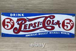 Vintage Pepsi Cola Porcelain Sign Gas Station Bottle Coke Coca Dew A & W Oil