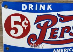 Vintage Pepsi Cola Porcelain Sign Gas Station Bottle Coke Coca Dew A & W Oil
