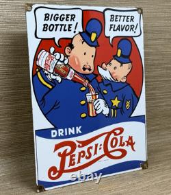 Vintage Pepsi Cola Porcelain Sign Gas Station Bottle Coke Coca Dew A & W Oil