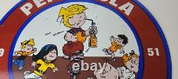 Vintage Pepsi Cola Sign Beverage Dennis the Menace Porcelain Gas Pump Sign