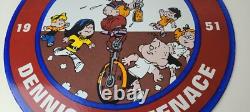 Vintage Pepsi Cola Sign Beverage Dennis the Menace Porcelain Gas Pump Sign