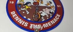 Vintage Pepsi Cola Sign Beverage Dennis the Menace Porcelain Gas Pump Sign