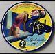 Vintage Pepsi Cola Tops Pinup Girl Porcelain Gas Oil Drink Soda Station Ad Sign