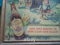 Vintage Perfection Beer Cardboard Sign with Gnomes Horlacher Allentown PA