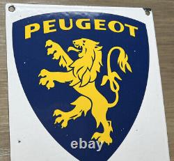 Vintage Peugeot Service Porcelain Sign Moped Scooter Bike Gas Station Pump Plate