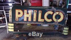Vintage Philco Radio Neon Dealer Porcelain Sign Antique Advertising Display