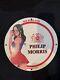 Vintage Philip Morris Cigarette Pinup Girl Porcelain Gas Oil Station Garage Sign