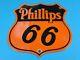 Vintage Phillips 66 Gasoline Porcelain Gas Motor Oil Service Station Pump Sign