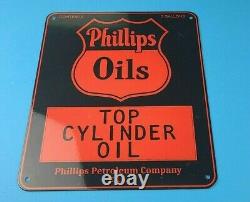 Vintage Phillips 66 Oils & Gasoline Porcelain Motor Service Station Pump Sign