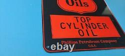 Vintage Phillips 66 Oils & Gasoline Porcelain Motor Service Station Pump Sign