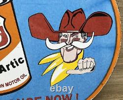 Vintage Phillips 66 Trop Artic Porcelain Sign Gas Station Oil Motor Oil Gasoline