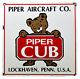 Vintage Piper Cub Porcelain Sign Gas Station Pump Plat Sales Service Instruction