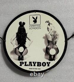Vintage Playboy Club Spiceit Up Porcelain Pinup Bunny Girl Gas Oil Magazine Sign