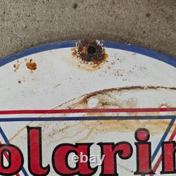 Vintage Polarine F Fords Old Us Gasoline Oil Gas Pump Enamel Porcelain Sign