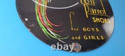 Vintage Poll Parrot Shoes Sign Porcelain General Store Gas Service Pump Sign