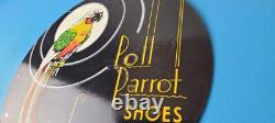 Vintage Poll Parrot Shoes Sign Porcelain General Store Gas Service Pump Sign