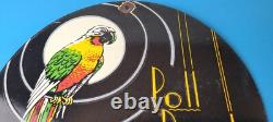 Vintage Poll Parrot Shoes Sign Porcelain General Store Gas Service Pump Sign