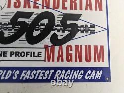Vintage Polly 505 Racing Cam Gasoline Porcelain Gas Station Pump Sign